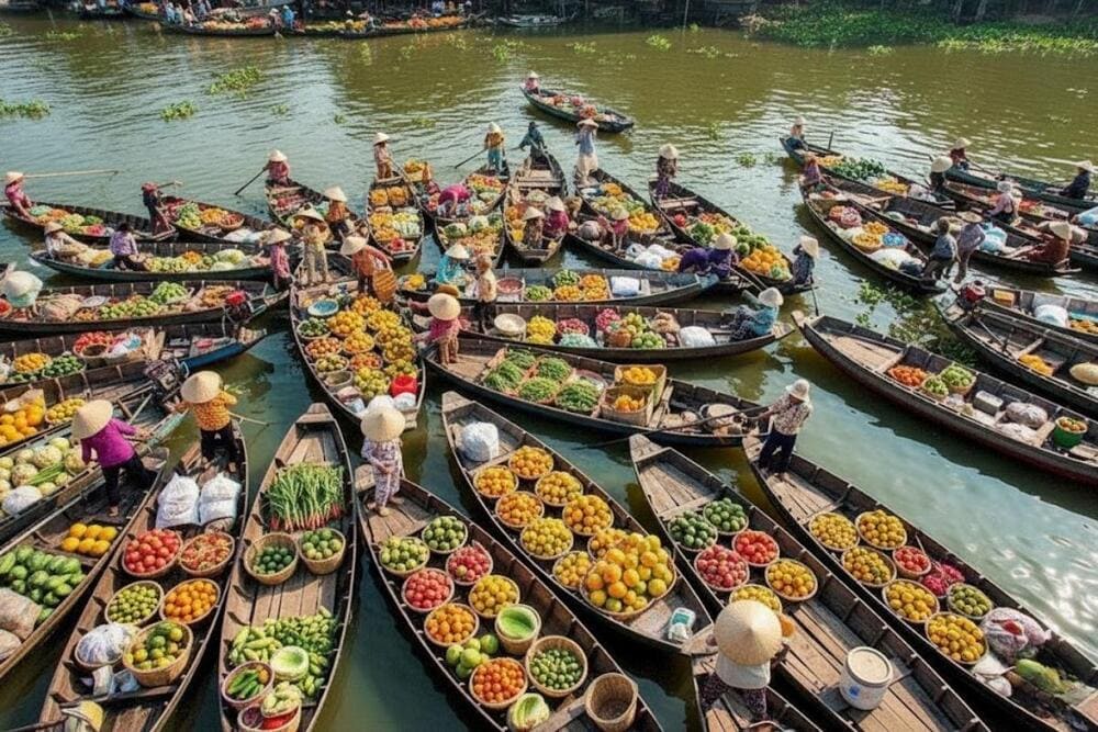 Trải nghiệm n&eacute;t văn h&oacute;a đầy ấn tượng tại chợ nổi C&aacute;i Răng.